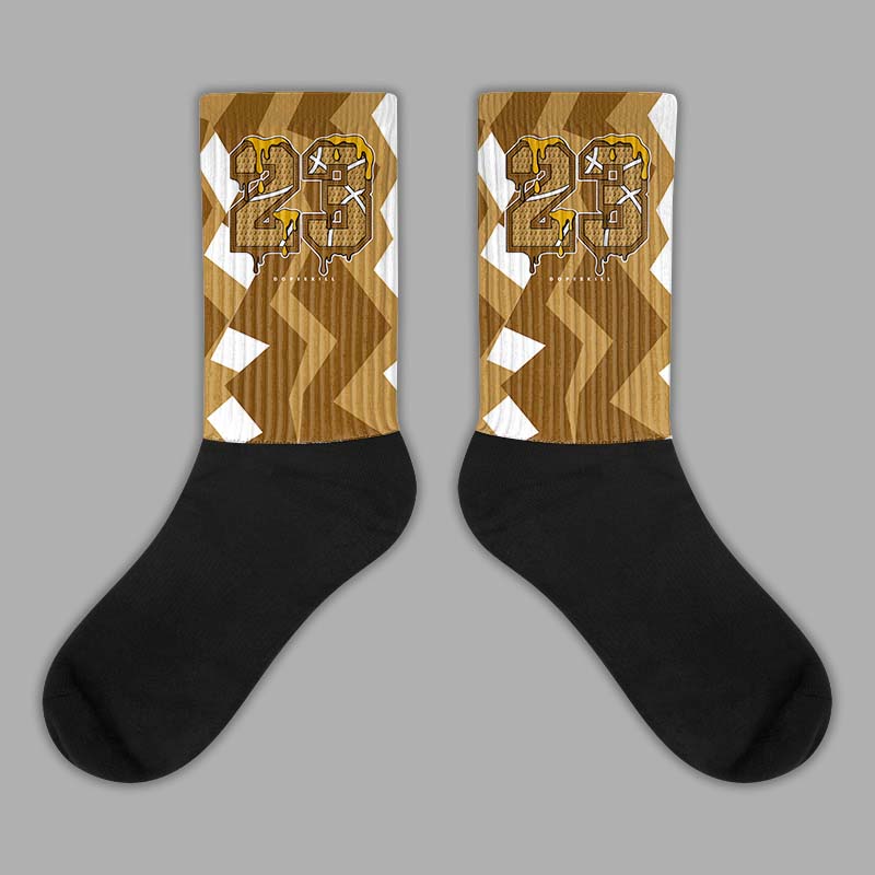 Wheat 13s superstreetwear Sublimated Socks ZicZac Graphic