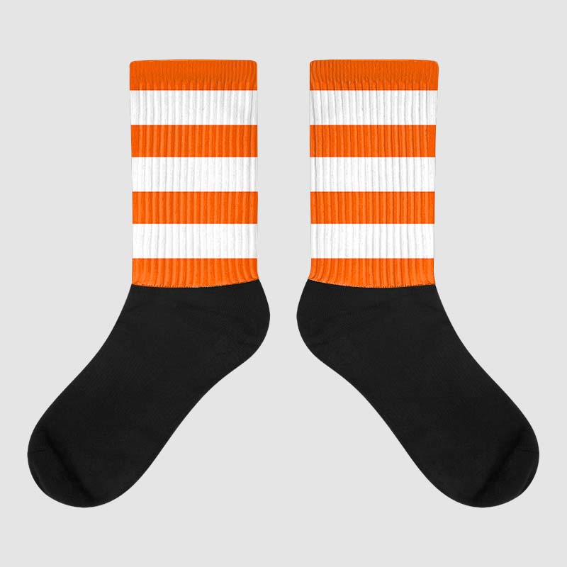 Orange Milk superstreetwear Sublimated Socks Horizontal Stripes Graphic