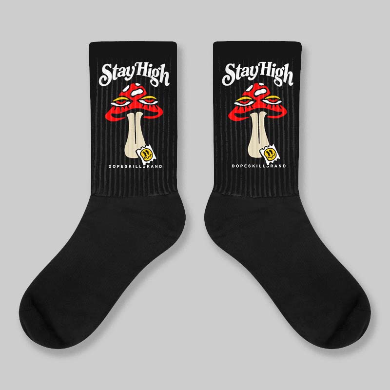 Black and White Collection superstreetwear Sublimated Socks Stay High Graphic
