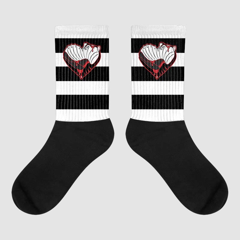 Red Taxi 12s superstreetwear Sublimated Socks Horizontal Stripes Graphic