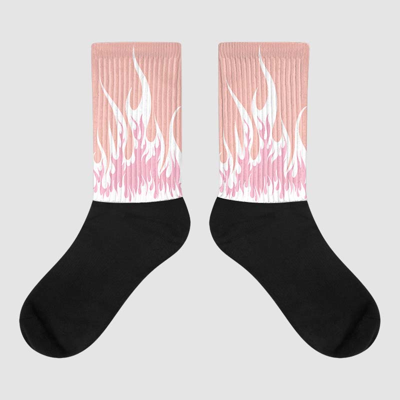 Legend Pink 11s superstreetwear Sublimated Socks FIRE Graphic