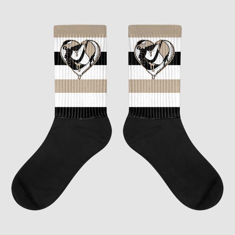Latte 1s superstreetwear Sublimated Socks Horizontal Stripes Graphic