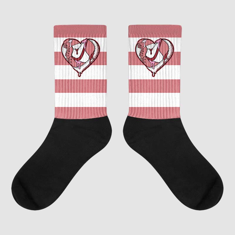 Valentine's Day Collection superstreetwear Sublimated Socks Horizontal Stripes Graphic