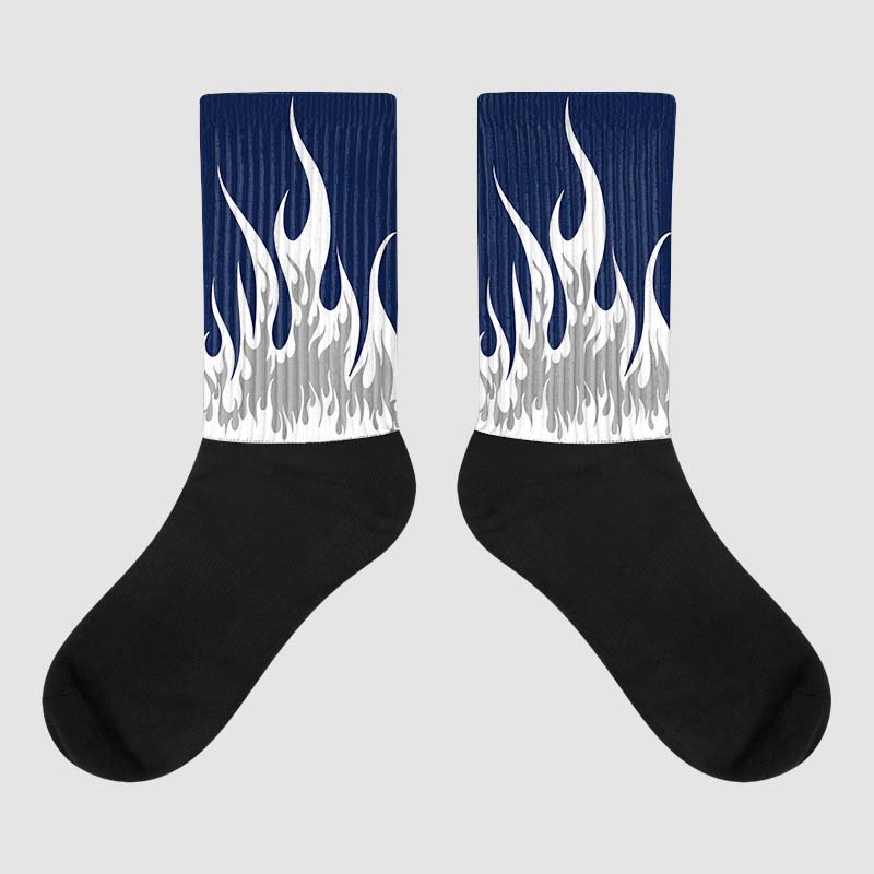AJ Spizike White Obsidian superstreetwear Sublimated Socks FIRE Graphic
