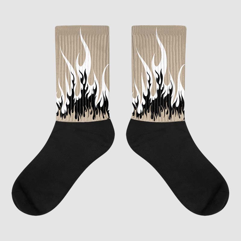 Latte 1s superstreetwear Sublimated Socks FIRE Graphic