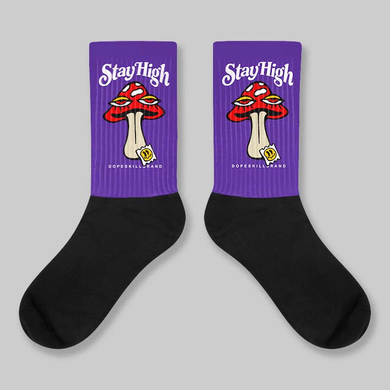PURPLE Collection superstreetwear Sublimated Socks Stay High Graphic