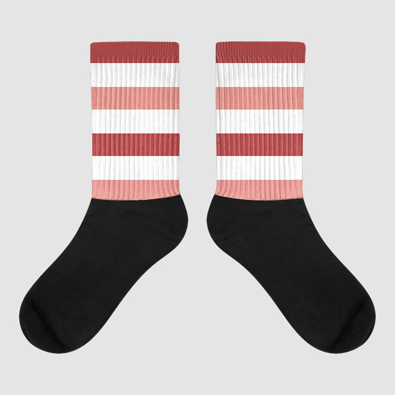 Dune Red 13s superstreetwear Sublimated Socks Horizontal Stripes Graphic