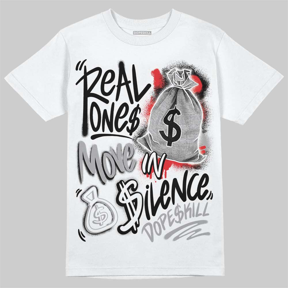 White Thunder 4s superstreetwear T-Shirt Real Ones Move In Silence Graphic