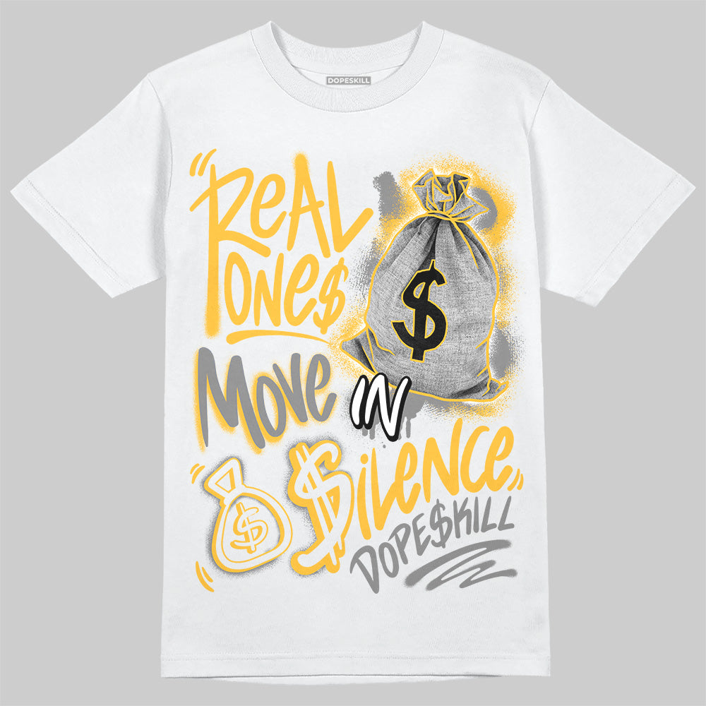 9060 Varsity Gold superstreetwear T-Shirt Real Ones Move In Silence Graphic