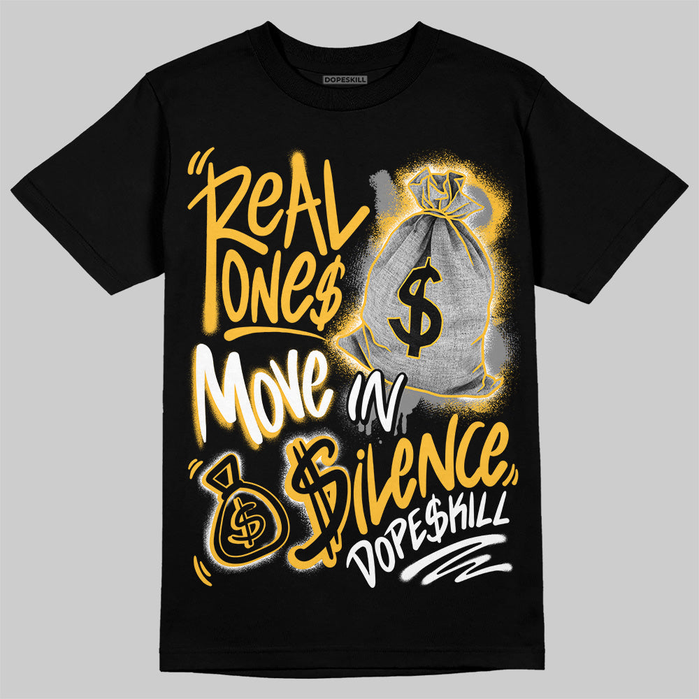 9060 Varsity Gold superstreetwear T-Shirt Real Ones Move In Silence Graphic