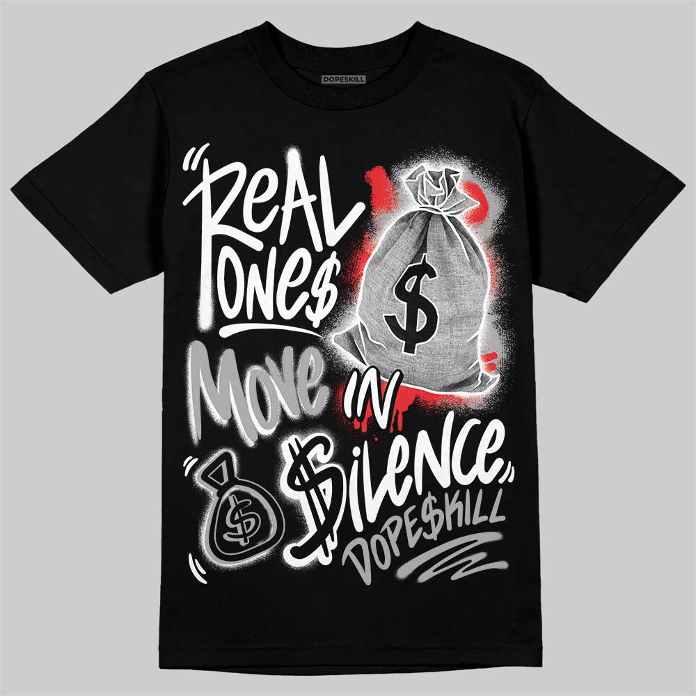 White Thunder 4s superstreetwear T-Shirt Real Ones Move In Silence Graphic