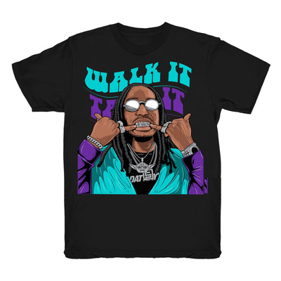 Women 5 Grape shirt | Quavo Walk It - Retro 5 Fresh Prince Grape black tee shirts