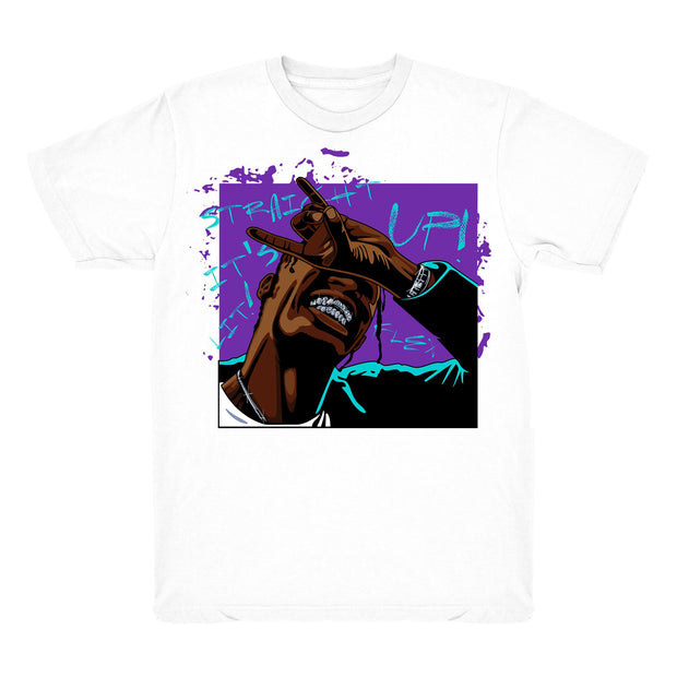 Women 5 Grape shirt | Straight Up - Retro 5 Fresh Prince Grape White tee shirts