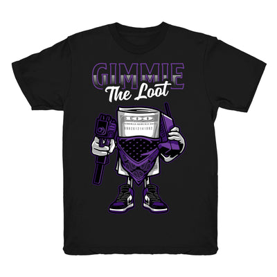 Youth 1 Court Purple shirt | The Loot - Retro 1 High OG Court Purple black tee shirts