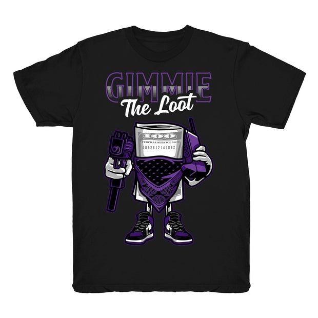 Youth 1 Court Purple shirt | The Loot - Retro 1 High OG Court Purple black tee shirts