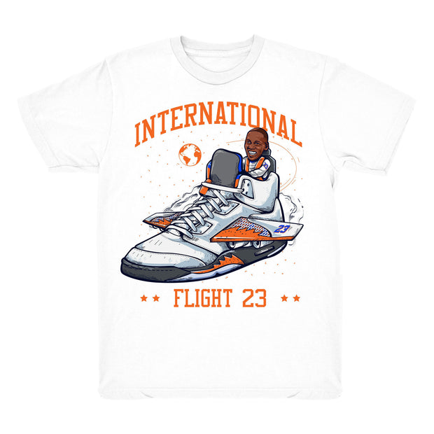 Women 5 International Flight shirt | Flight 23 - Retro 5 Barcelona tee shirts