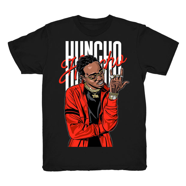 Youth Foamposite One Habanero Red shirt | Huncho - Habanero Red Nike Foamposite / Black tee shirts