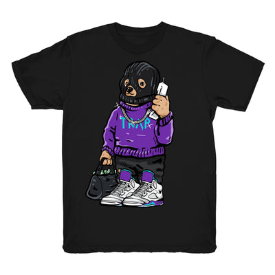 Women 5 Grape shirt | Trap Bear - Retro 5 Fresh Prince Grape Black tee shirts