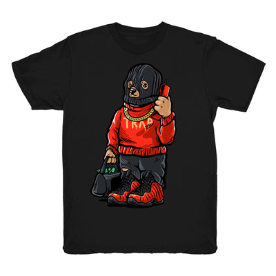 Youth Foamposite One Habanero Red shirt | Trap Bear - Habanero Red Nike Foamposite / Black tee shirts