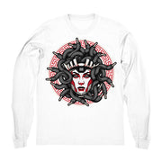 Women 11 Platinum Tint shirt | Medusa Laced - Retro 11 Platinum Tint White long sleeve tee shirts