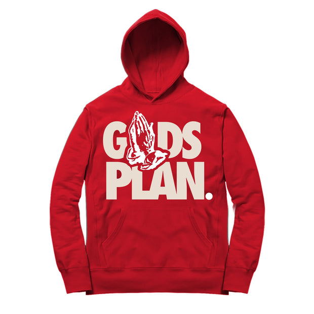 Youth 11 Platinum Tint Hoodie | Drake Gods Plan - Retro 11 Platinum Tint Red Hooded shirt