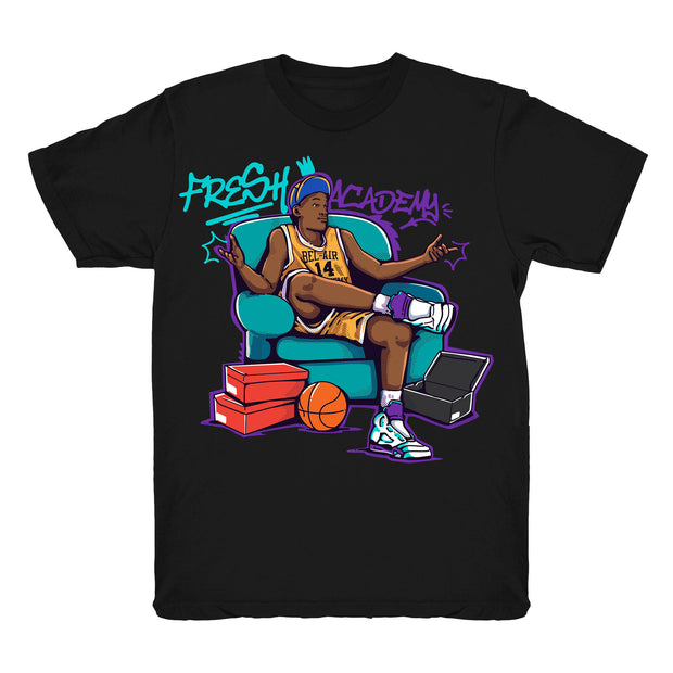 Youth 5 Grape shirt | Fresh Academy - Retro 5 Fresh Prince Grape black tee shirts