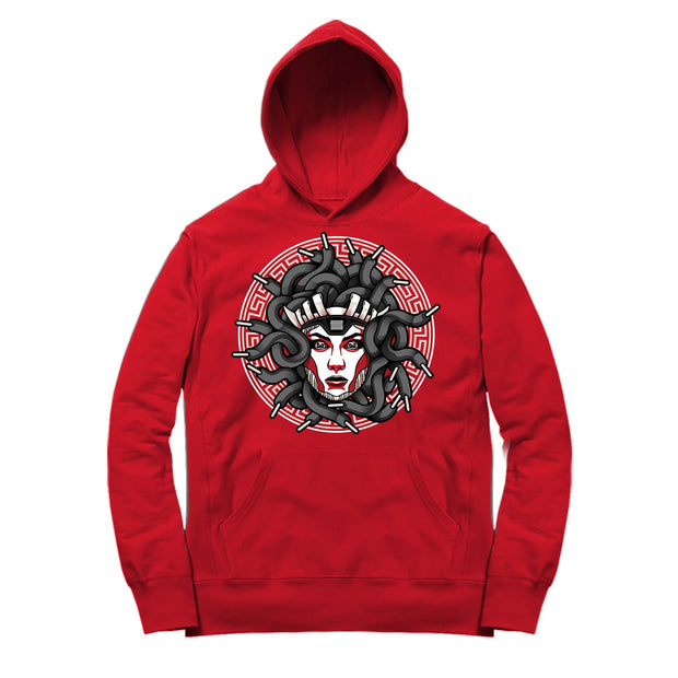 Youth 11 Platinum Tint Hoodie | Medusa Laced - Retro 11 Platinum Tint Red Hooded shirt