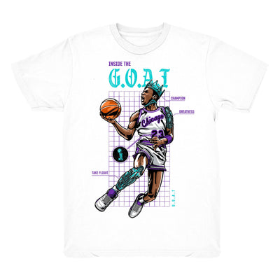 Youth 5 Grape shirt | Inside The Goat - Retro 5 Fresh Prince Grape white tee shirts