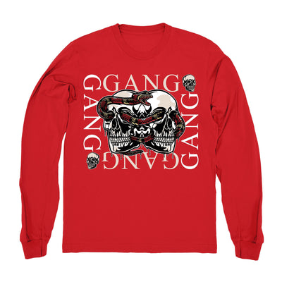 Men 11 Platinum Tint shirt | Gang Gang - Retro 11 Platinum Tint Red long sleeve tee shirts