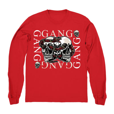 Youth 11 Platinum Tint shirt | Gang Gang - Retro 11 Platinum Tint Red long sleeve tee shirts