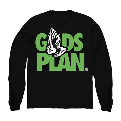 Youth 3 Chlorophyll shirt | Drake Gods Plan - Retro 3 Chlorophyll Tinker / Long Sleeve black tee shirts