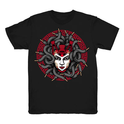 Women 4 Fire Red shirt | Medusa Laced - Retro 4 Fire Red / black tee shirts