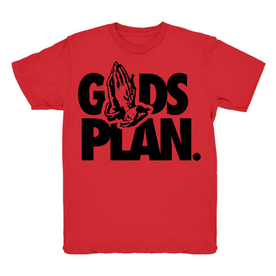 Men 4 Fire Red shirt | Drake Gods Plan - Retro 4 Fire Red / Red Tee Shirts