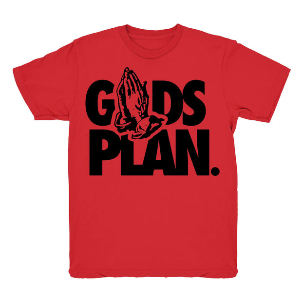 Youth 4 Fire Red shirt | Drake Gods Plan - Retro 4 Fire Red / Red Tee Shirts