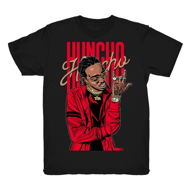 Youth 4 Fire Red shirt | Huncho - Retro 4 Fire Red / black tee shirts