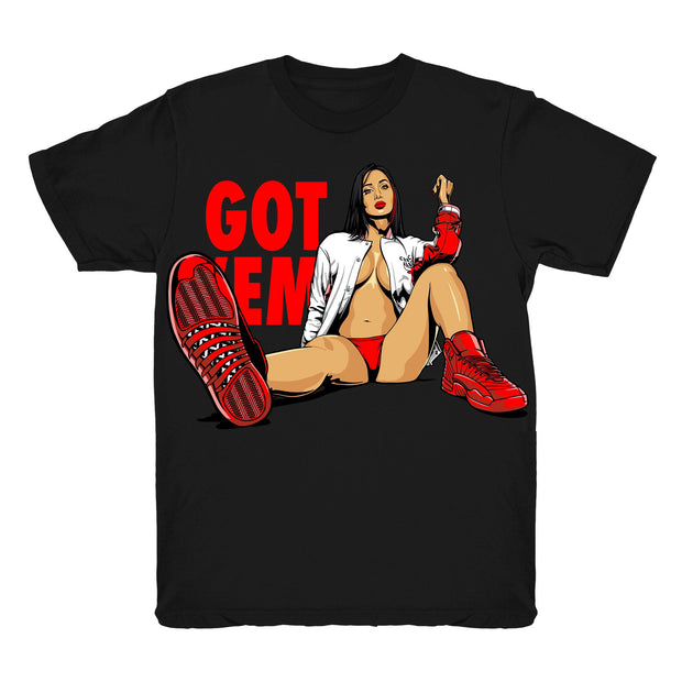 Youth 12 Gym Red shirt | Got Em&#39; - Retro 12 Gym Red 2018 / Black tee shirts