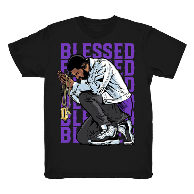 Youth 11 Concord shirt | Drake Blessed - Retro 11 Concord 2018 / black tee shirts