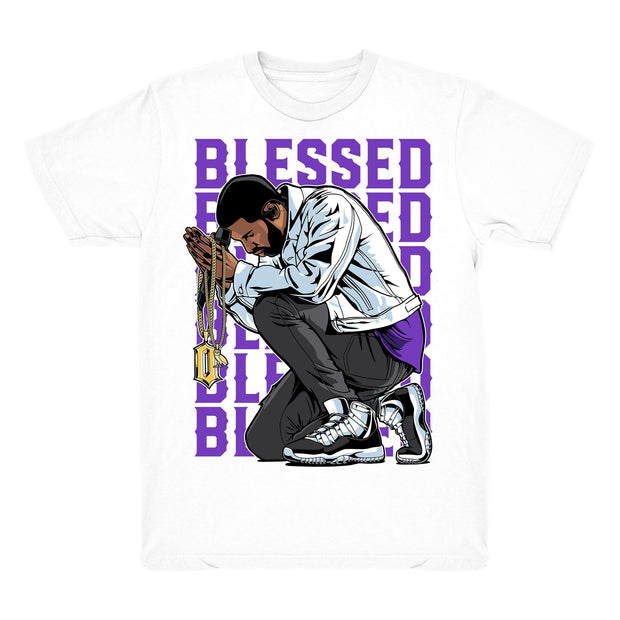 Youth 11 Concord shirt | Drake Blessed - Retro 11 Concord 2018 / white tee shirts