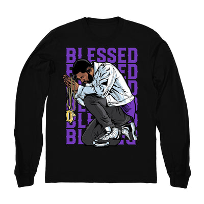 Youth 11 Concord shirt | Drake Blessed - Retro 11 Concord 2018 / Black Long Sleeve tee shirts