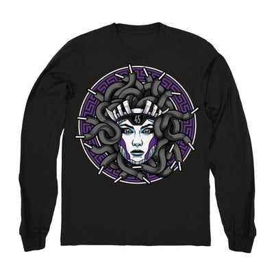 Women 11 Concord shirt | Medusa Laced - Retro 11 Concord 2018 / Black Long Sleeve tee shirts