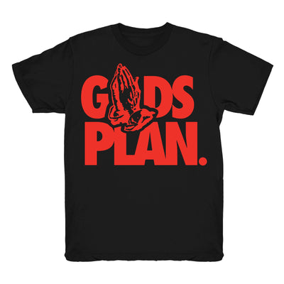 Youth Foamposite One Habanero Red shirt | Drake Gods Plan - Habanero Red Nike Foamposite / Black tee shirts