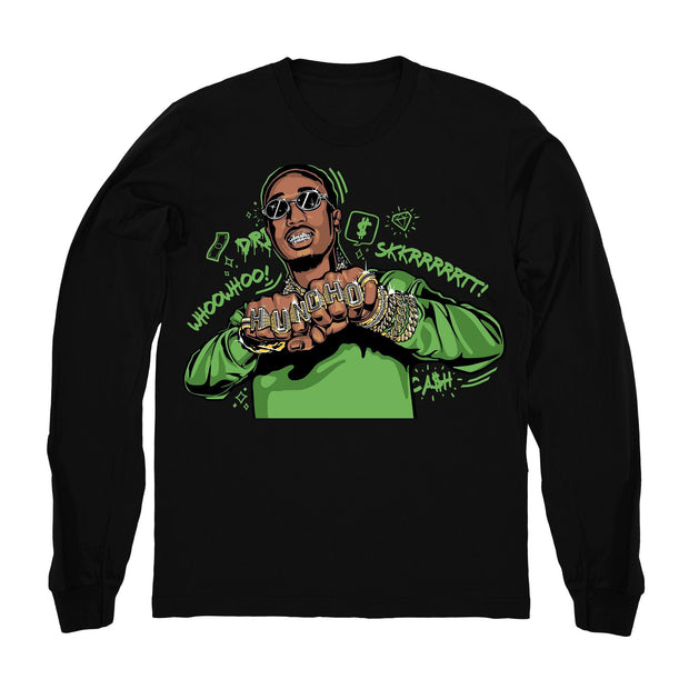 Youth 3 Chlorophyll shirt | Huncho Rings - Retro 3 Chlorophyll Tinker Long Sleeve Black tee shirts