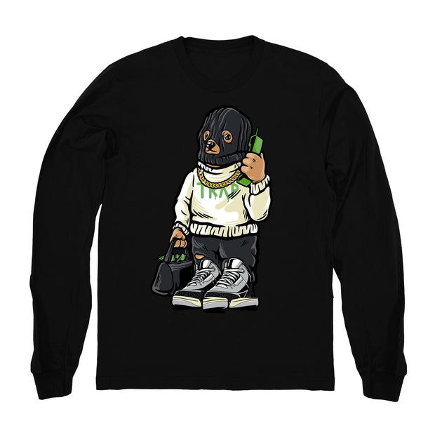 Youth 3 Chlorophyll shirt | Trap Bear - Retro 3 Chlorophyll Tinker Long Sleeve Black tee shirts