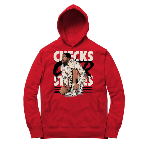 Youth 11 Platinum Tint Hoodie | Drake Checks Over Stripes - Retro 11 Platinum Tint / Red Hooded shirt