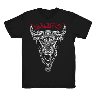 Youth 4 Fire Red shirt | Legendary Bull - Retro 4 Fire Red / black tee shirts