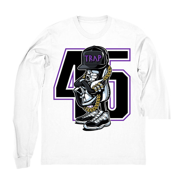 Youth 11 Concord shirt | Concord Sneakerhead - Retro 11 Concord 2018 / White Long Sleeve tee shirts