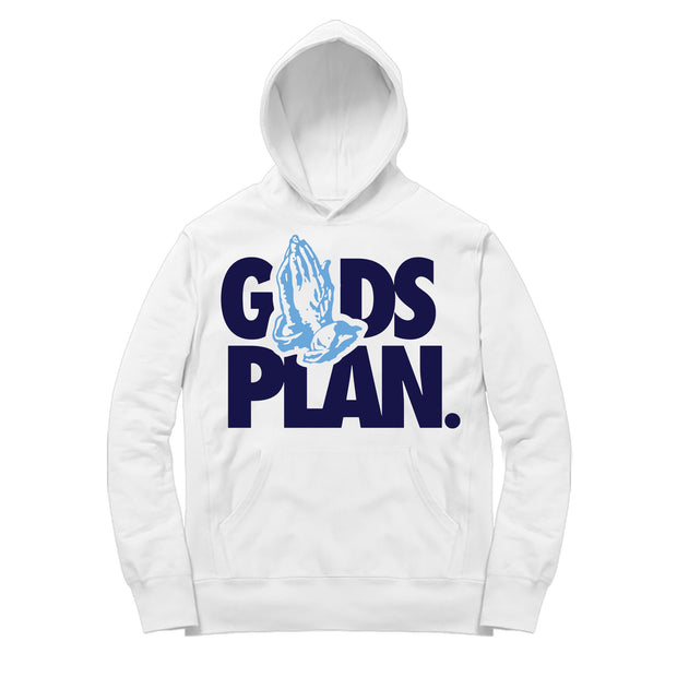 Youth 9 UNC Hoodie shirt | Drake Gods Plan - Retro 9 UNC Hooded White tee shirts