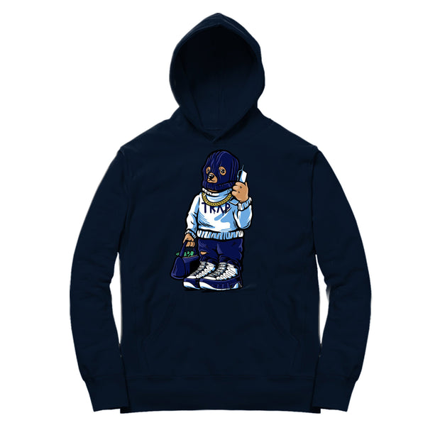 Youth 9 UNC Hoodie shirt | Trap Bear - Retro 9 UNC Hooded Navy tee shirts