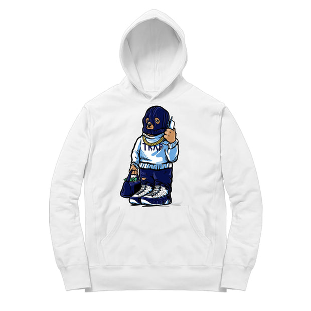 Women 9 UNC Hoodie shirt | Trap Bear - Retro 9 UNC Hooded White tee shirts