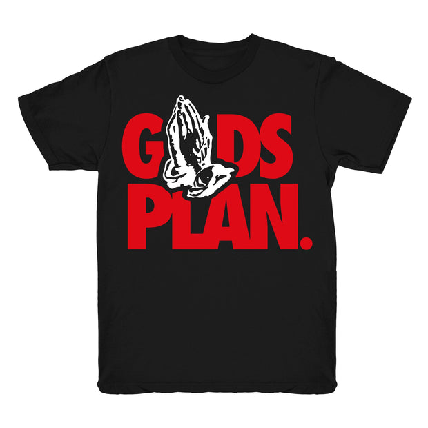 Youth 4 Bred shirt | Drake Gods Plan - Retro 4 Bred 2019 OG / Black tee shirts